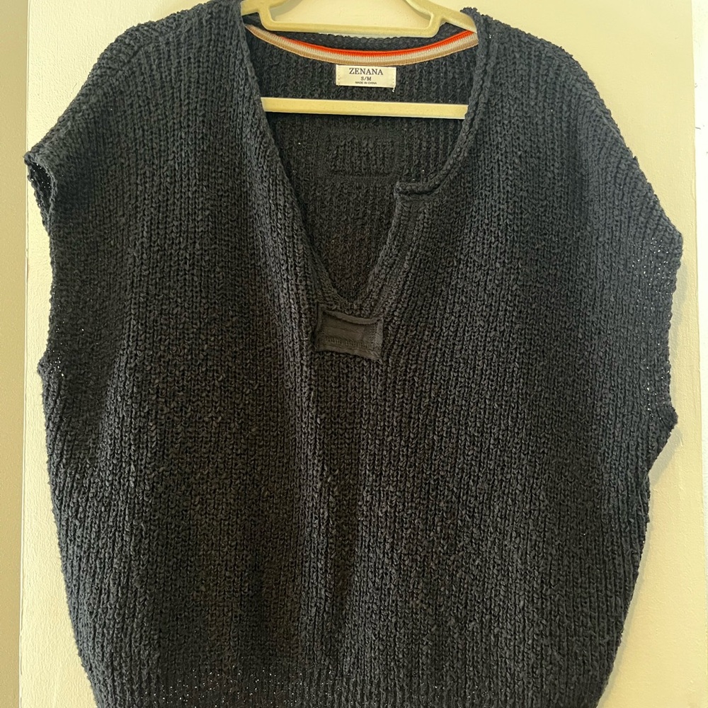 Zenana Outfitters Charcoal V-Neck Sweater Vest